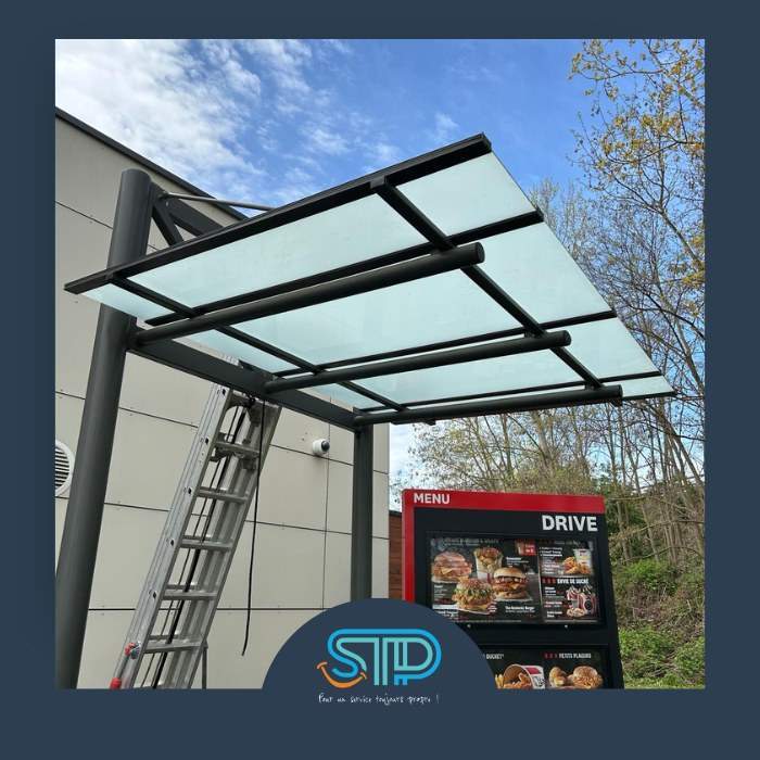 Nettoyage d'un préau Strasbourg