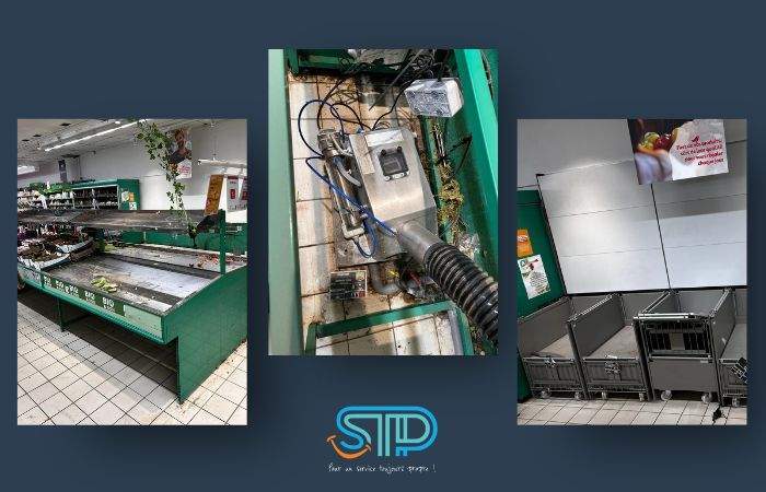 Nettoyage du rayon fruits et légumes d’un supermarché Strasbourg