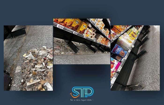 Nettoyage des dessous des gondoles de magasin Strasbourg